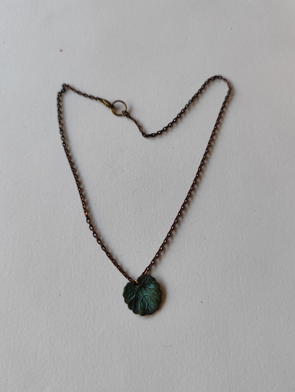 3/$25💙Delicate Green Patina Leaf Pendant Necklace